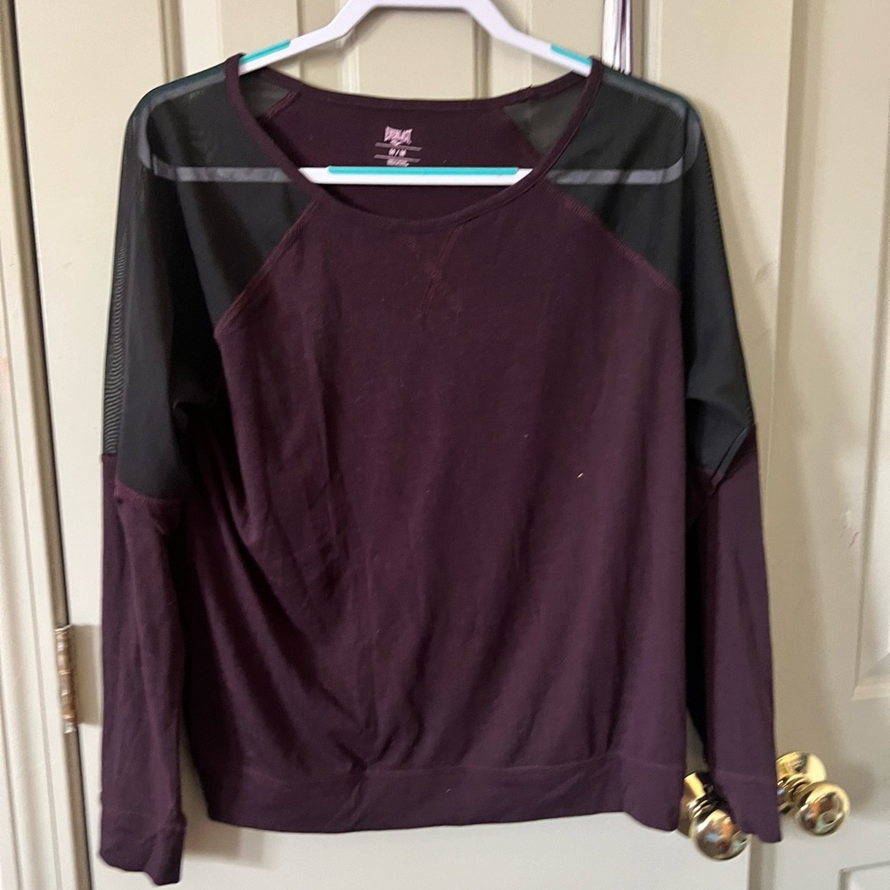Burgundy athletic long sleeve top
